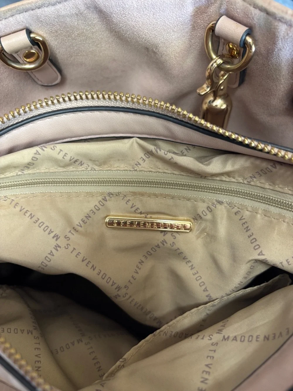Cream Embossed Women’s Tote Bag with Braided Handle